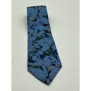 Guy Laroche All Silk Men's Necktie Blue Nautical Motif